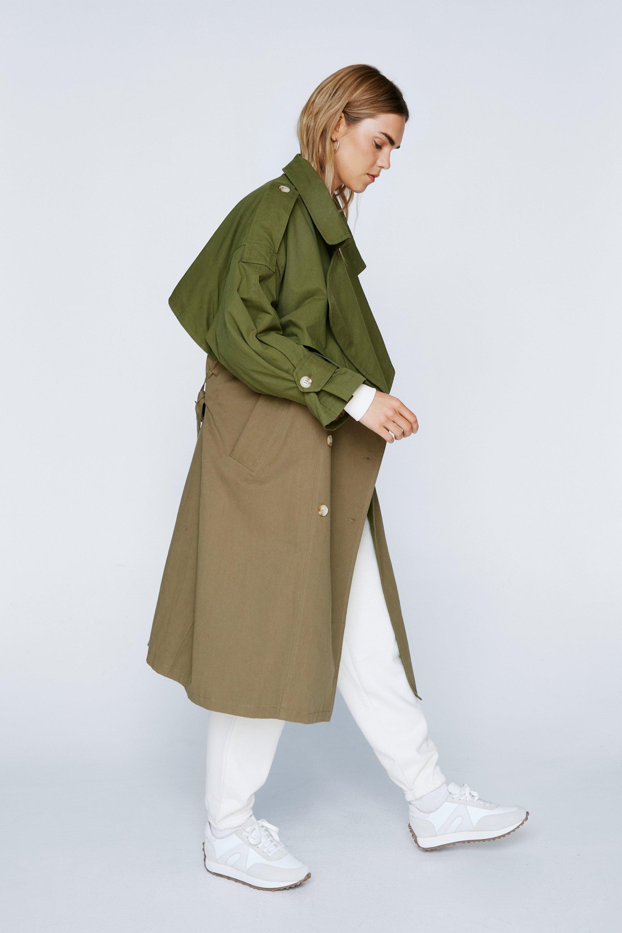 Khaki sales oversized coat