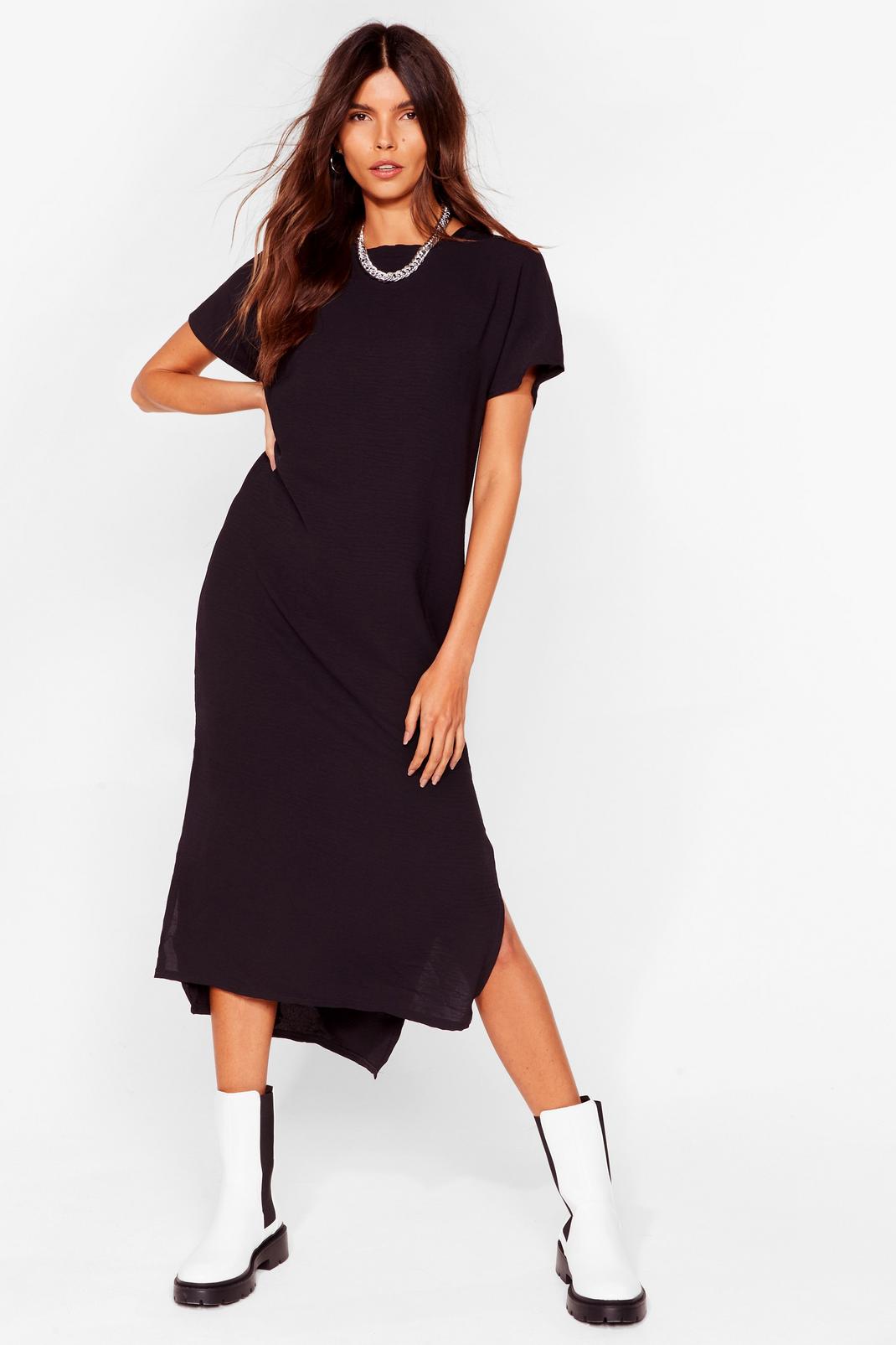 Slits Up to You Crew Neck Midi Dress image number 1