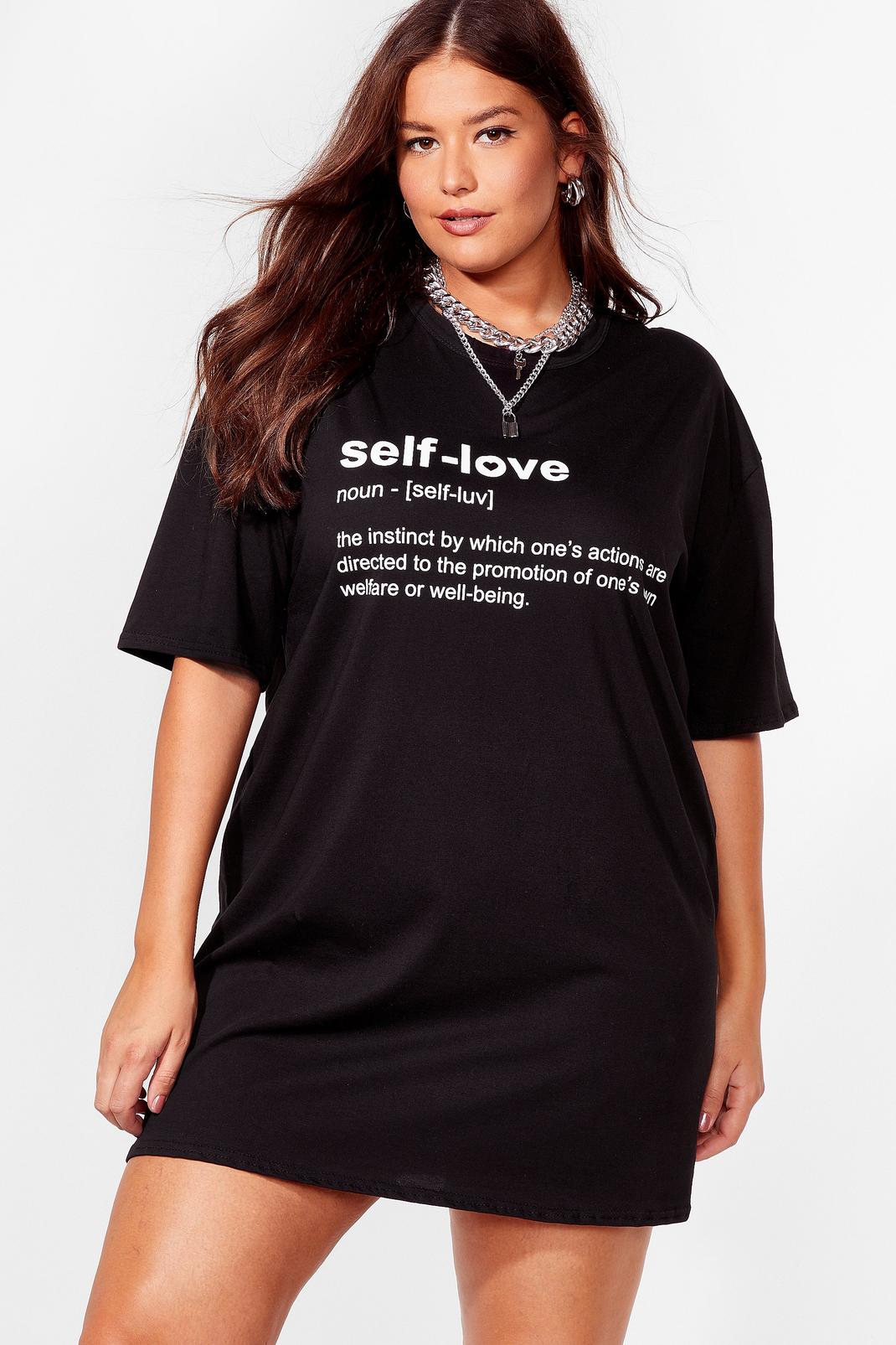 Grande Taille - Robe t-shirt ample à impressions Self-Love image number 1