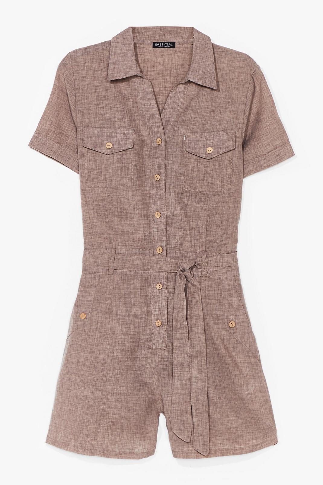 Button Down Belted Playsuit image number 1