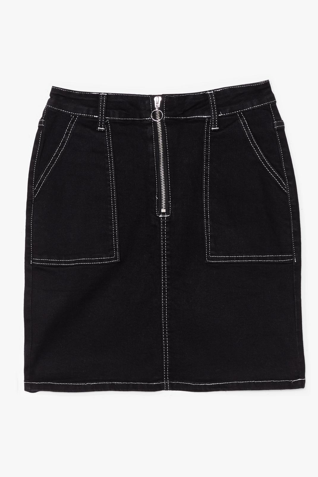It Only Takes a Mini Contrast Denim Skirt image number 1