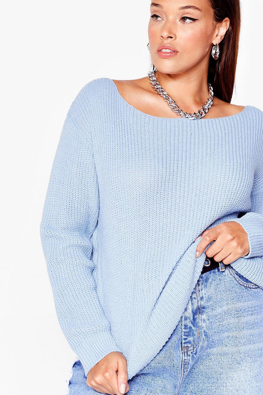 106 Plus Size Off the Shoulder Knit Sweater image number 2