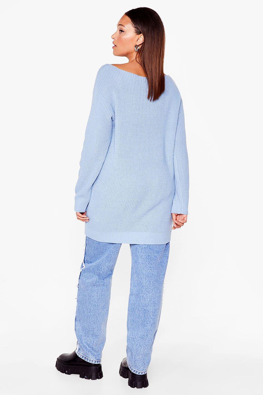 Turn Knit Up Off the Shoulder Plus Size Jumper Nasty Gal