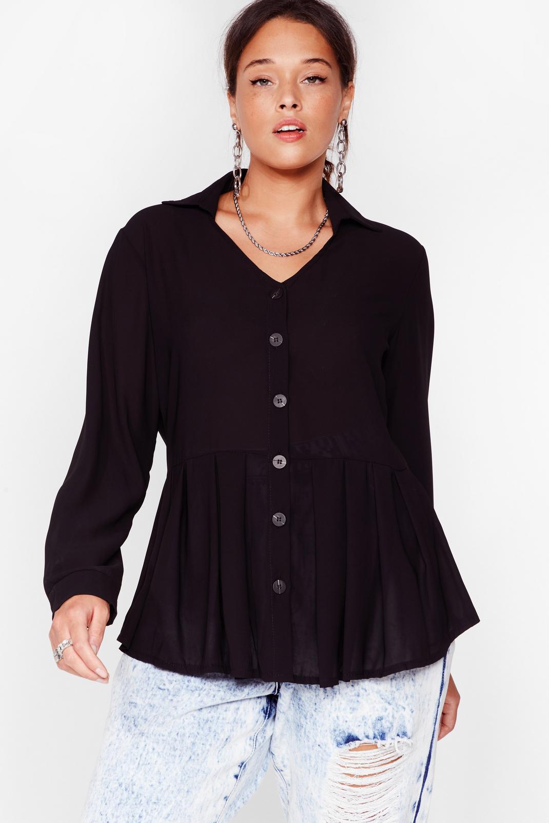 Plus Size Loose Button Up Top image number 1
