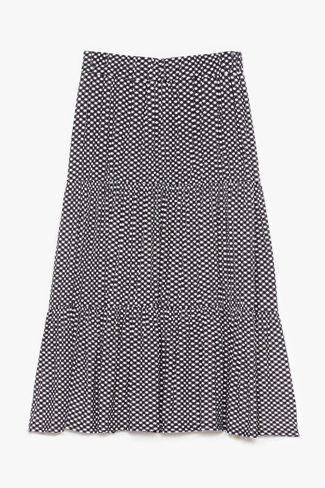 Black Gingham Hell Tiered Maxi Skirt image number 1
