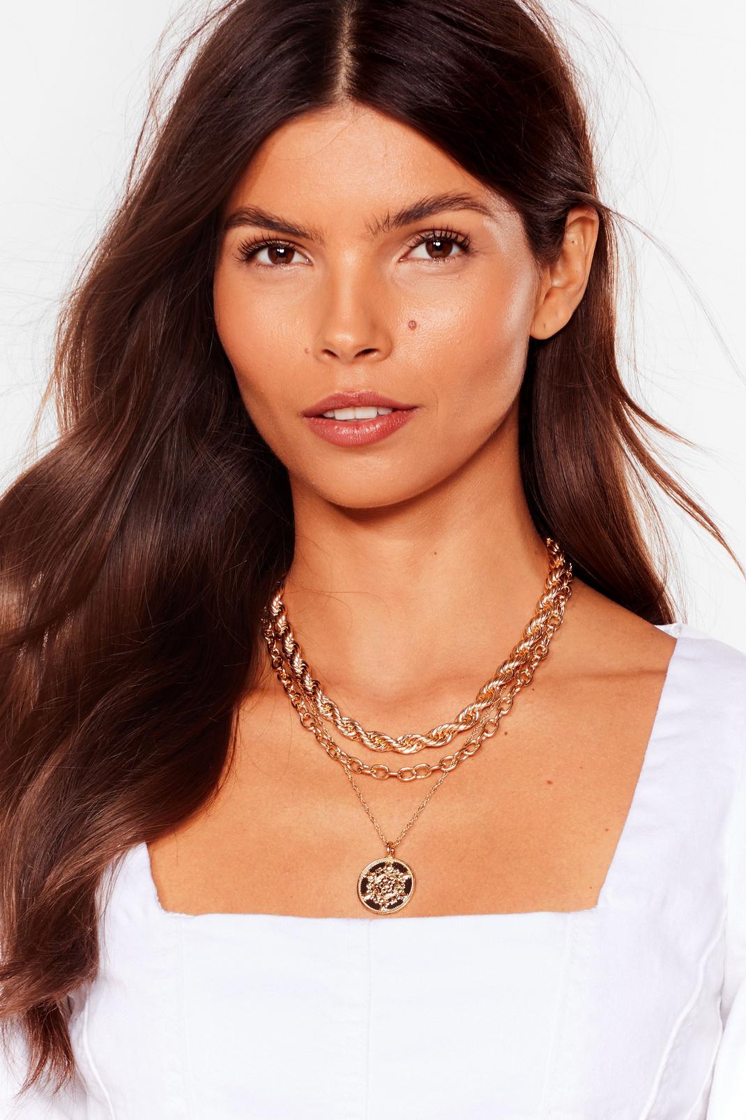 Coin the Club Layered Rope Chain Necklace image number 1