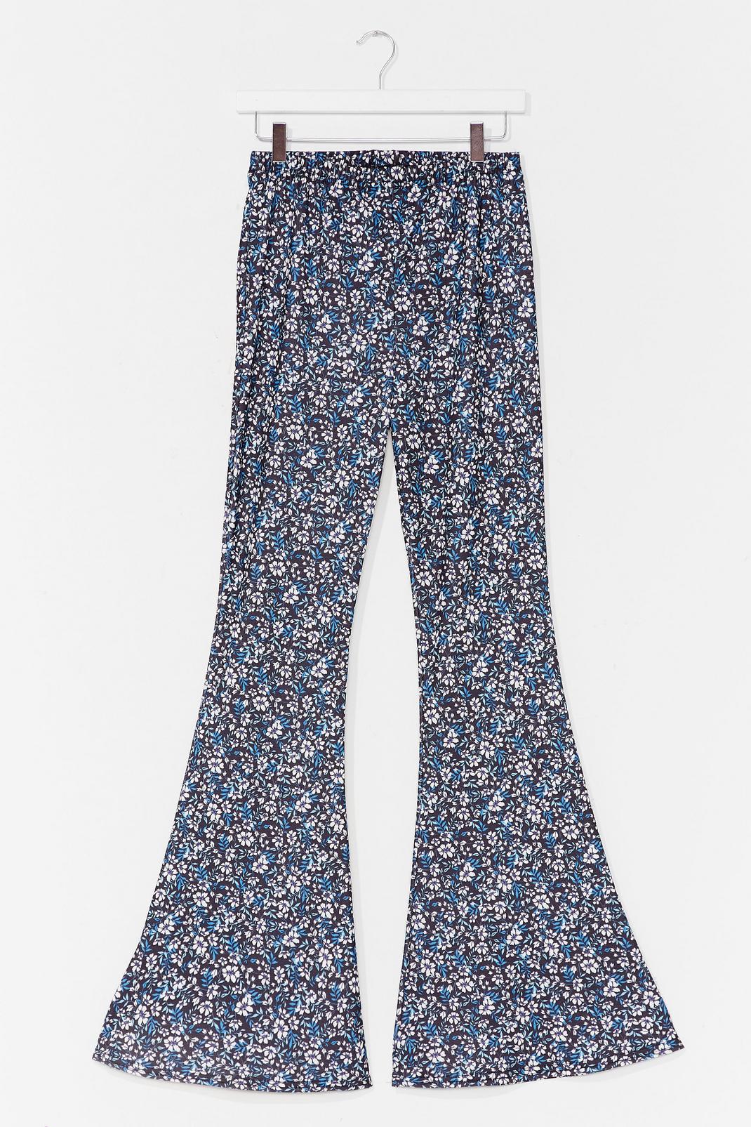 Flare to Be Different Floral High-Waisted Pants image number 1