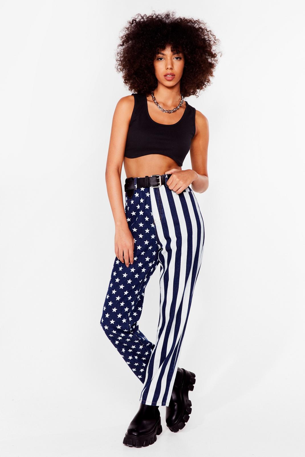 American Flag High Waisted Mom Jeans image number 1
