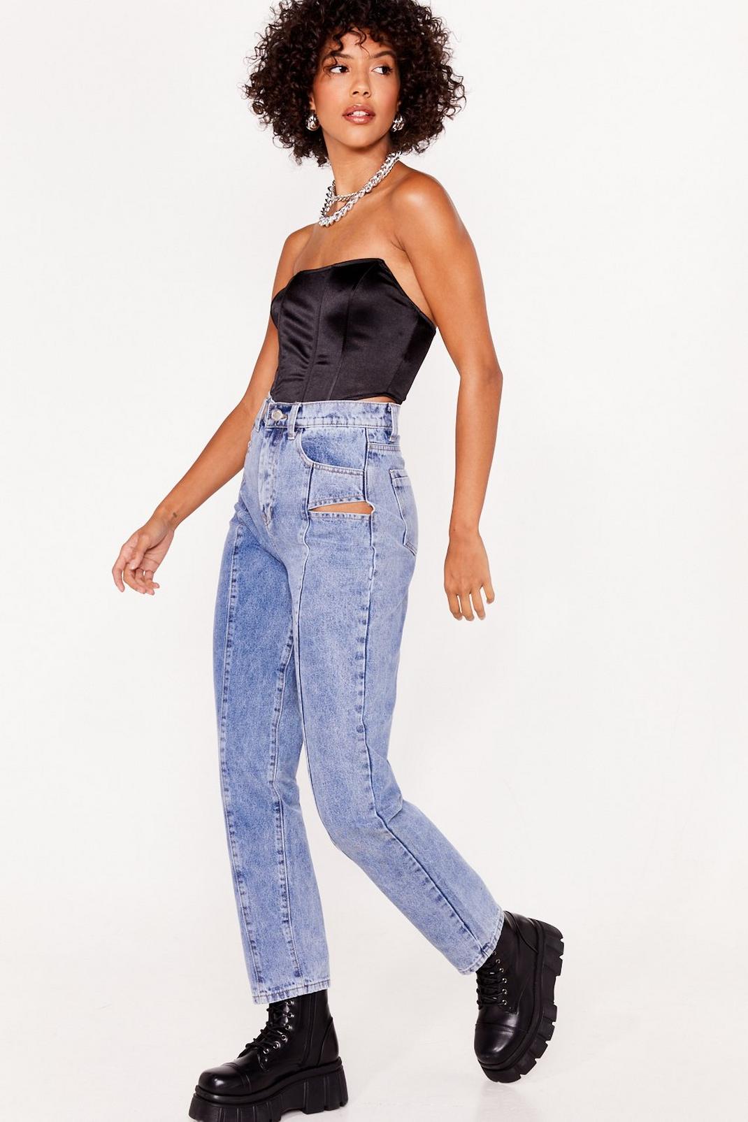 Sorry We're Cut-Out Seam Straight-Leg Jeans | Nasty Gal
