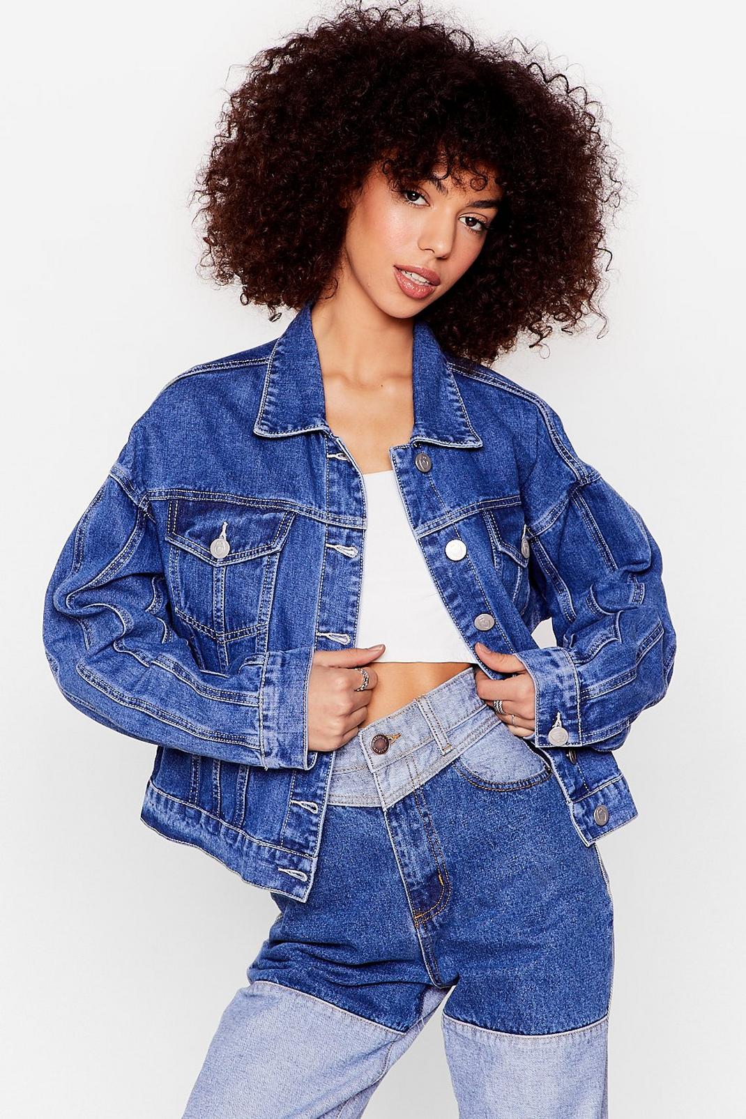 Mid blue What Do You Seam Relaxed Denim Jacket image number 1