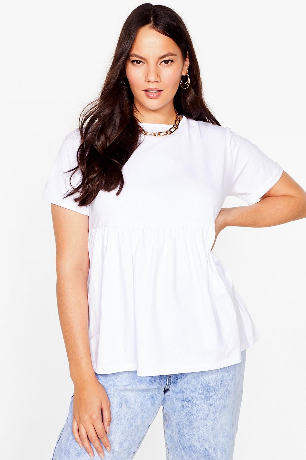 Grande taille - Top à smocks style babydoll, White image number 1