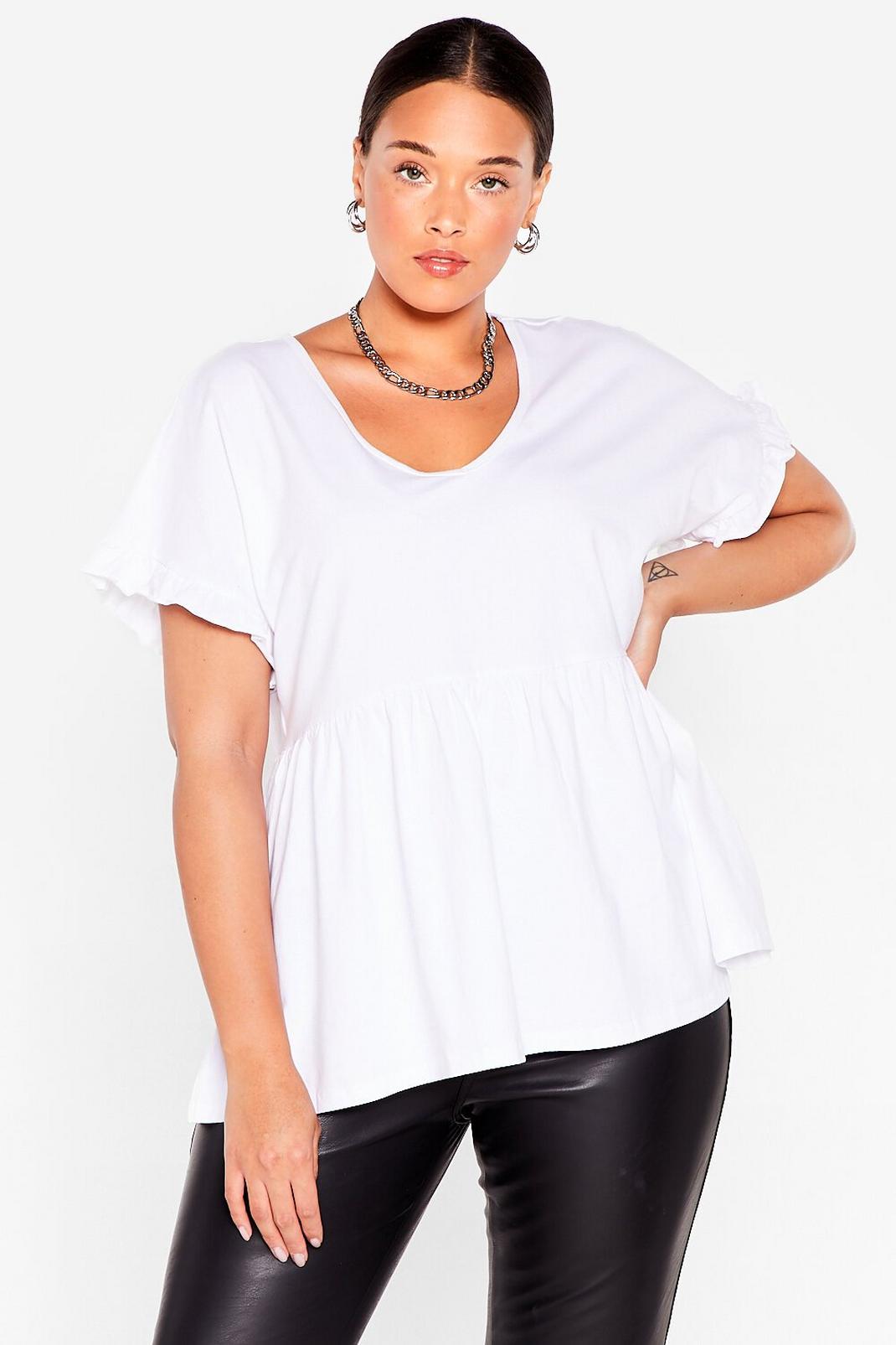 White Plus Size Smock T-Shirt image number 1