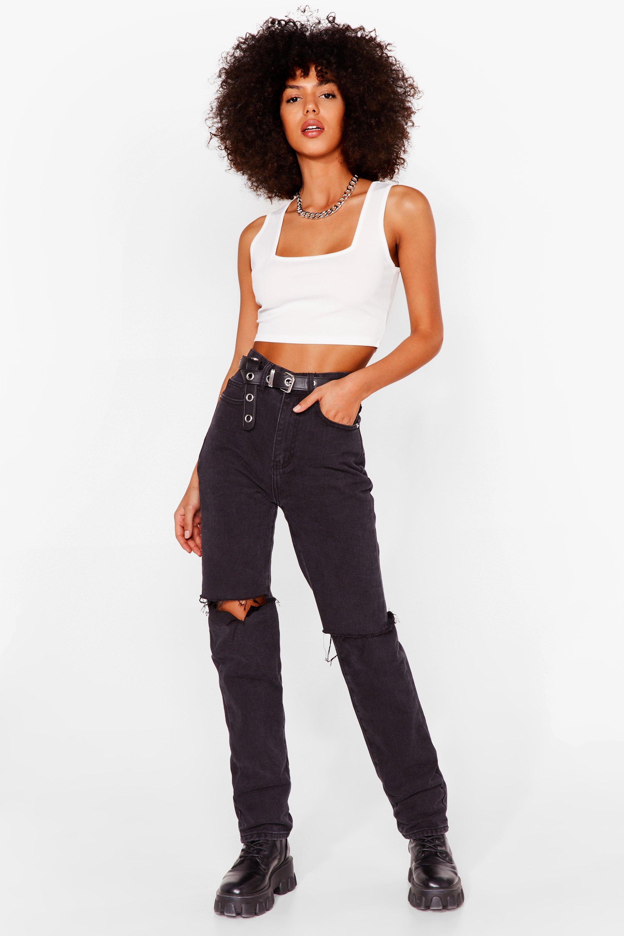 Jersey Square Neck Crop Top