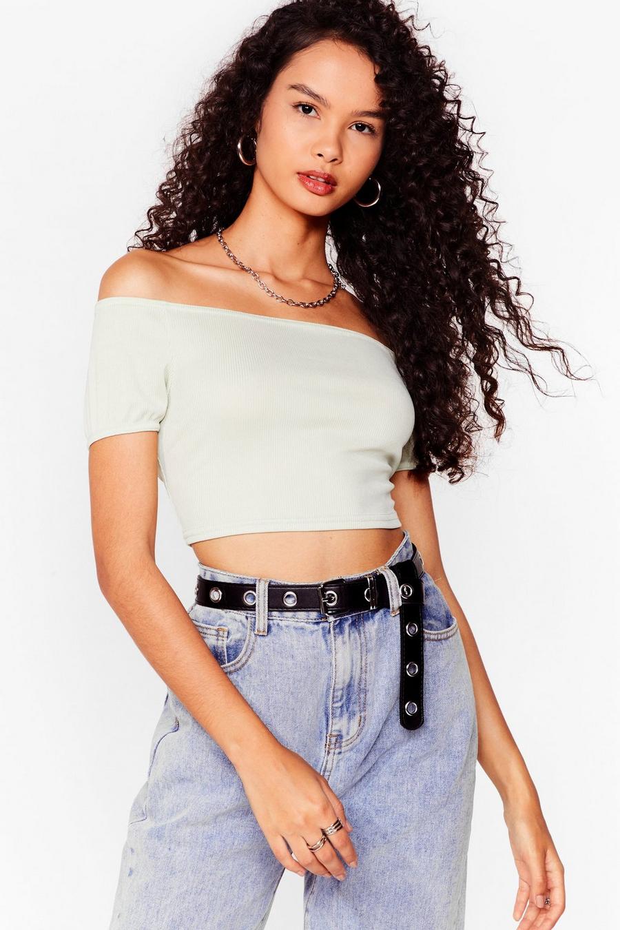 Off The Shoulder Fitted Crop Top
