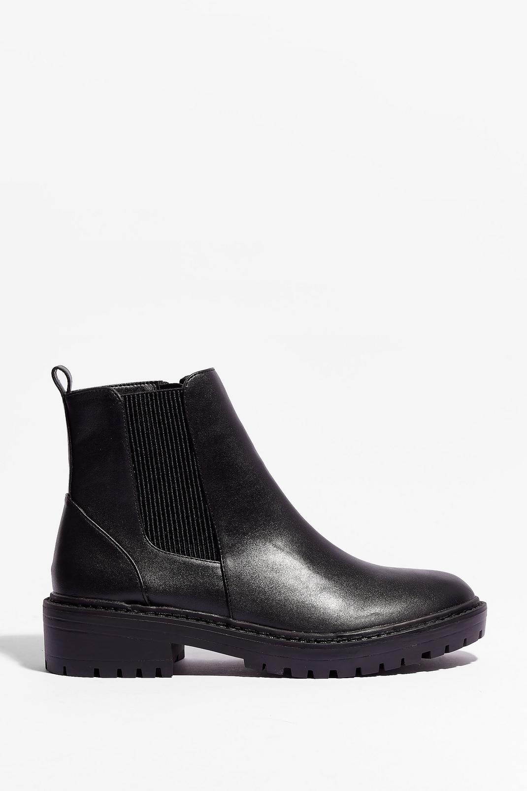 Black Faux Leather Chelsea Boots image number 1