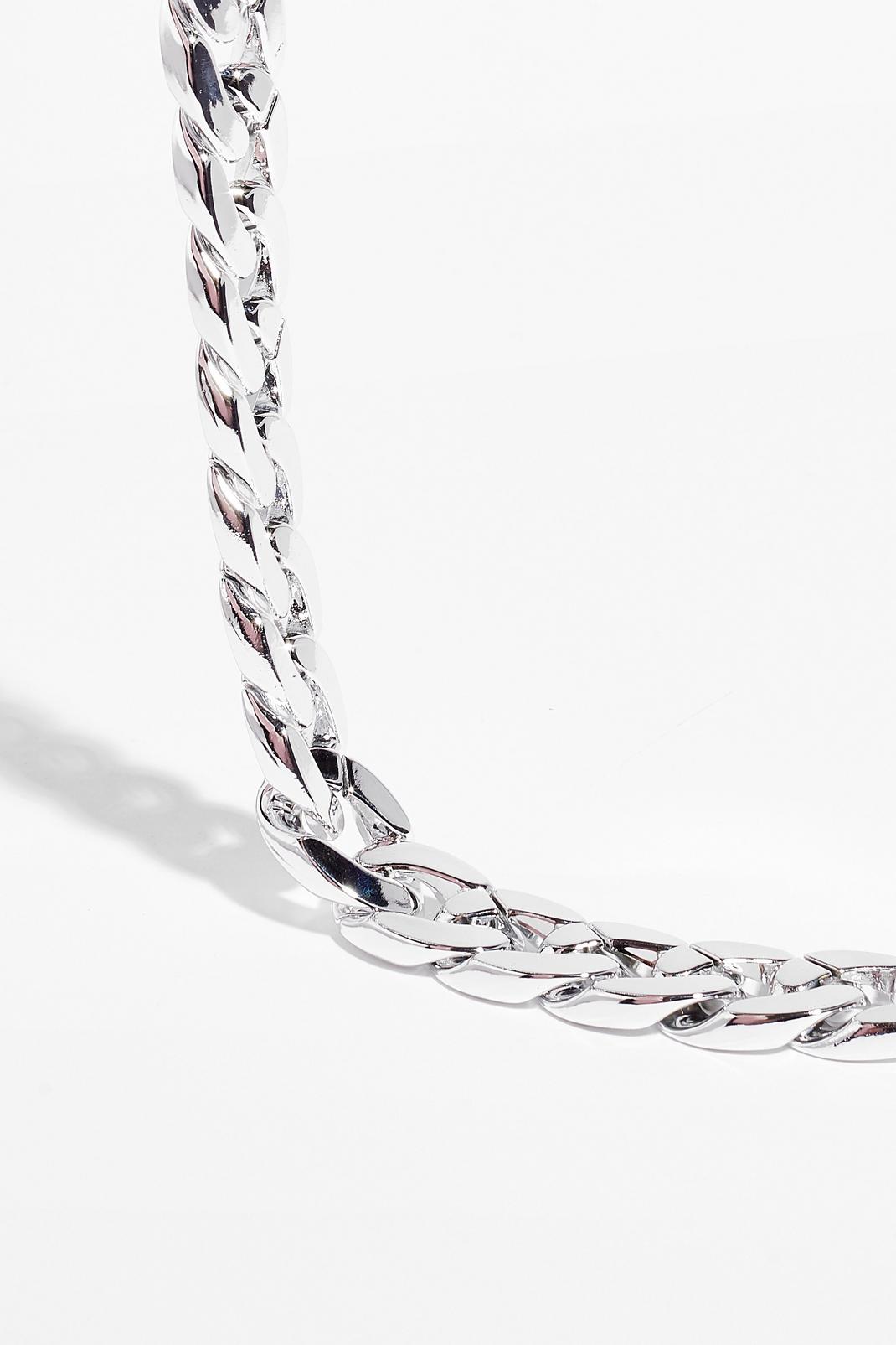 Silver Chunky Chain Link Necklace image number 1