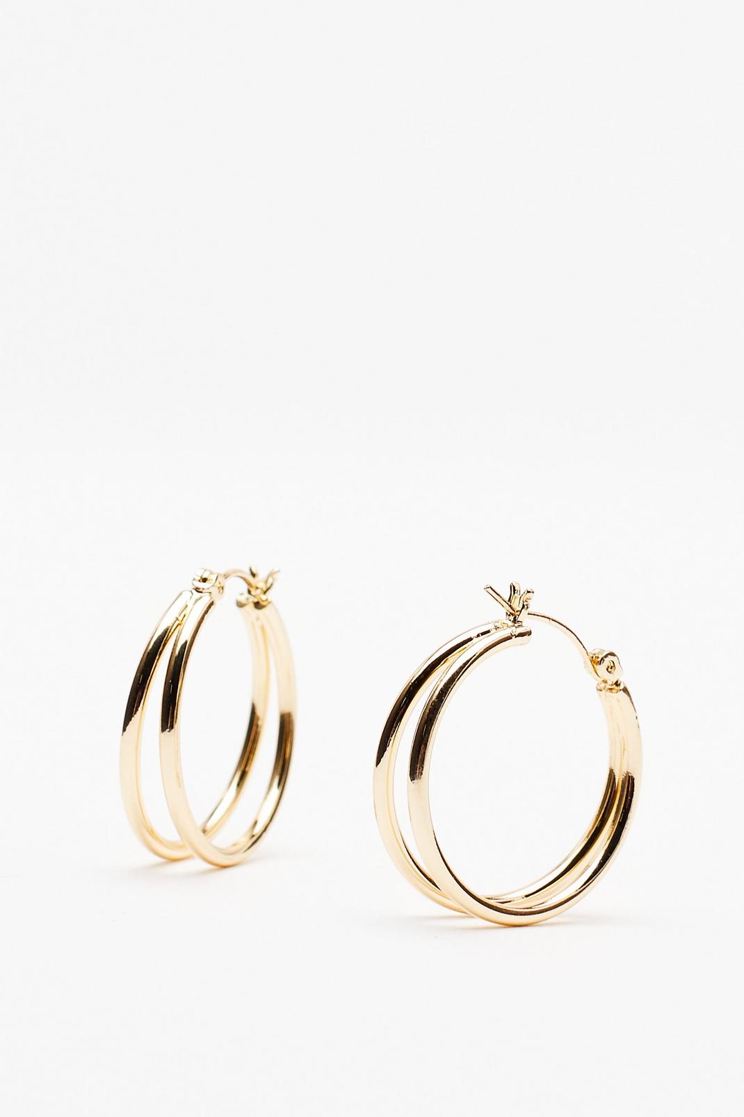 Gold You're in Double Hoop Earrings image number 1