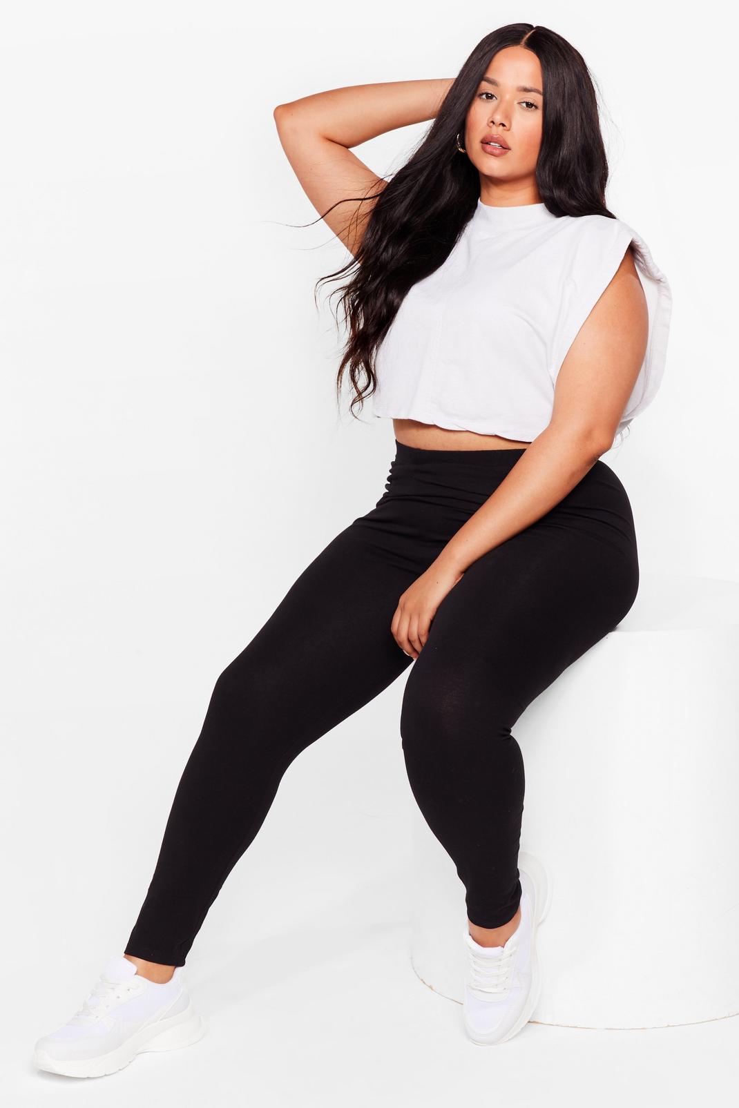 Black Ease the Day Plus High-Waisted Leggings image number 1