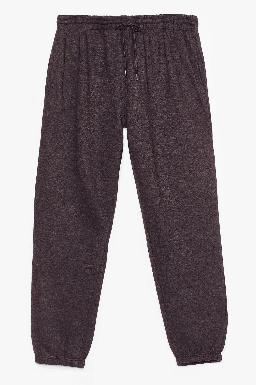 Charcoal Plus Size High Waisted Joggers image number 1