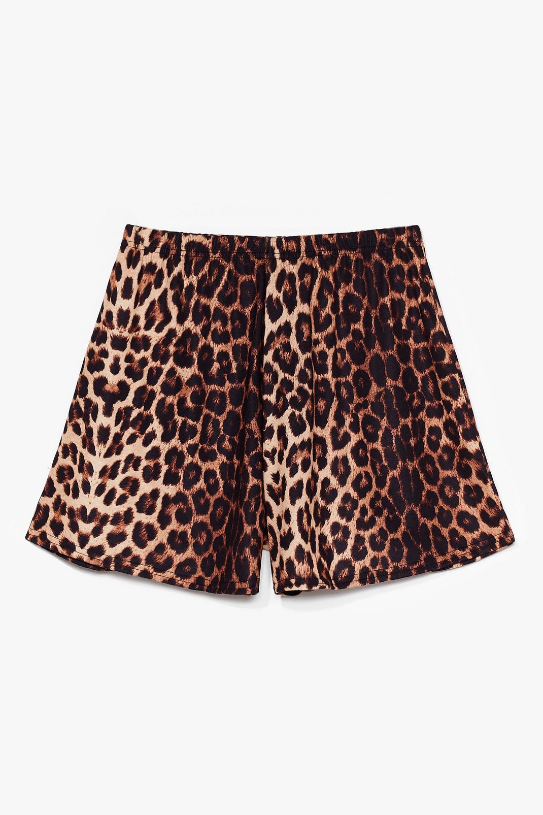 Black Love Her Wild Leopard Relaxed Shorts image number 1
