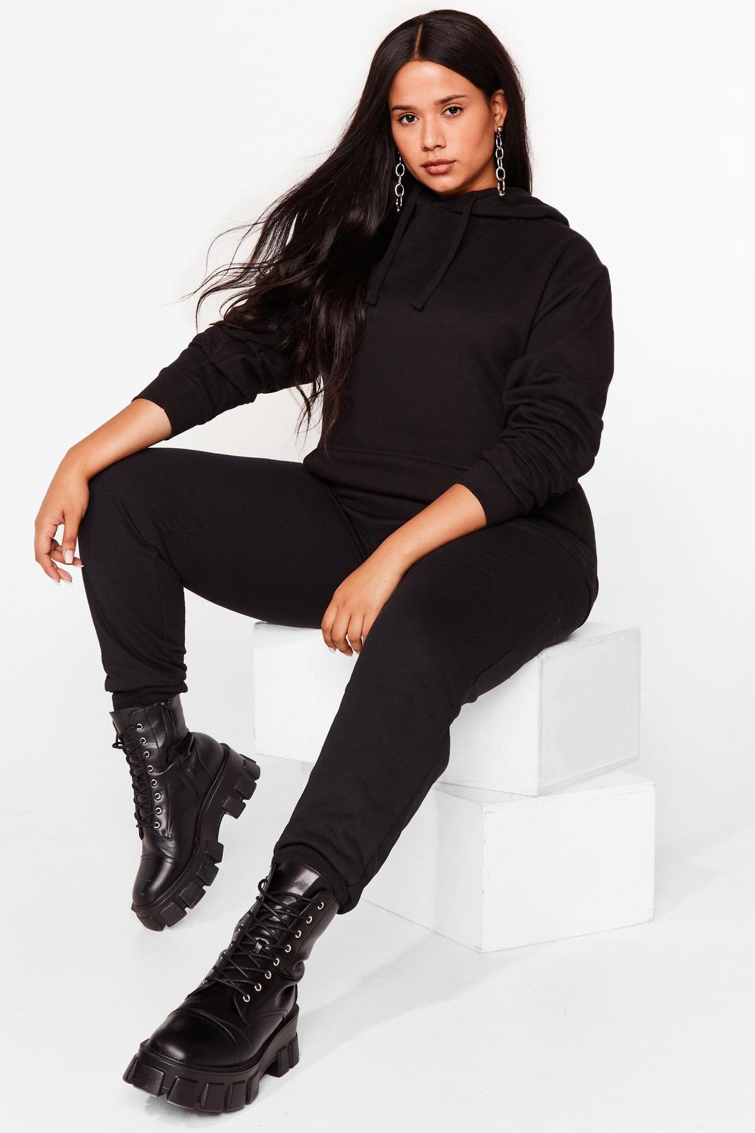 Black Plus Size Oversized Pullover Hoodie image number 1