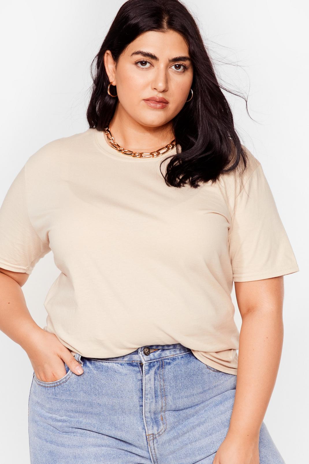Sand Plus Size Relaxed Short Sleeve T-Shirt image number 1