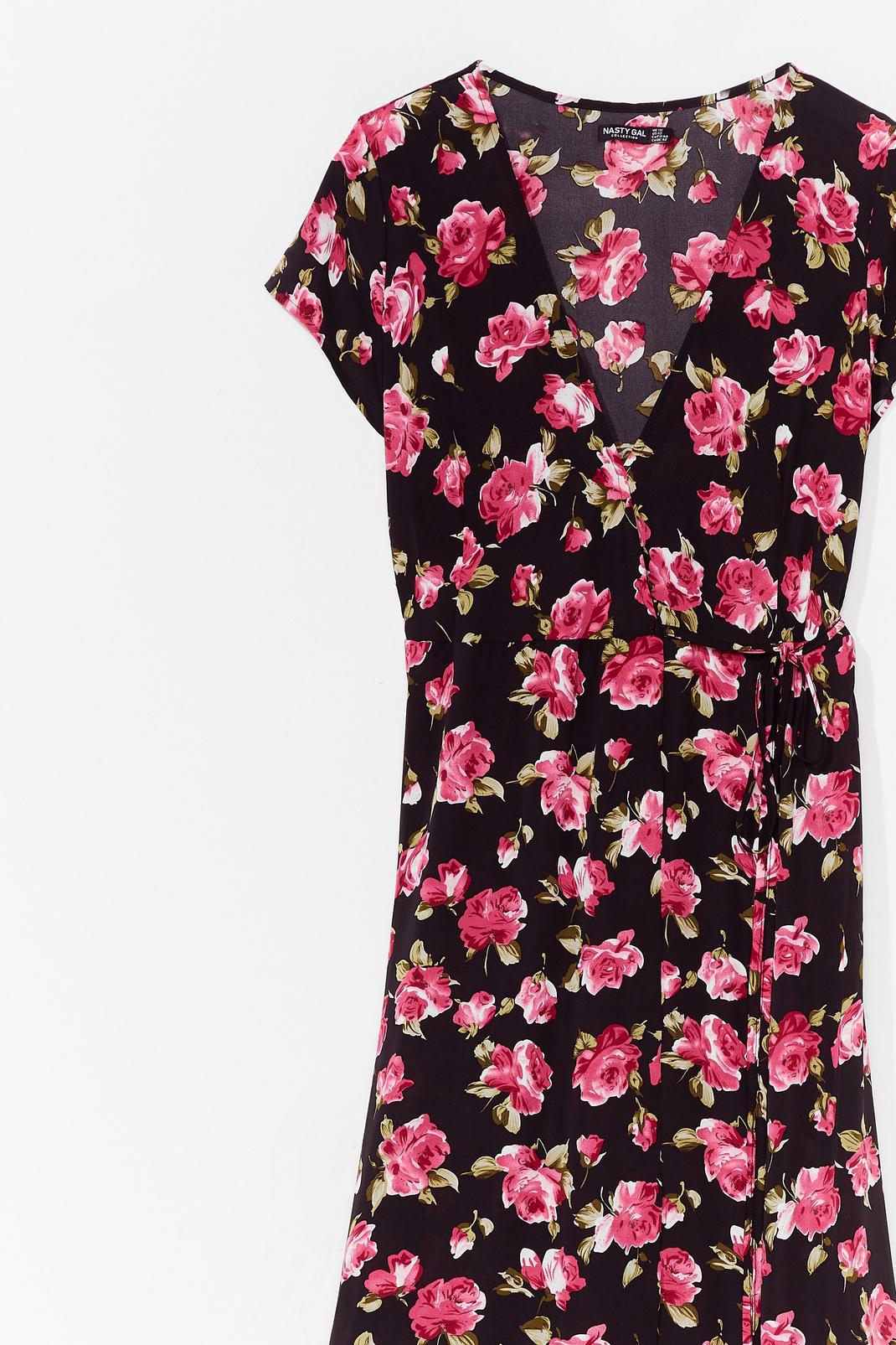 105 Floral Wrap Short Sleeve Maxi Dress image number 2