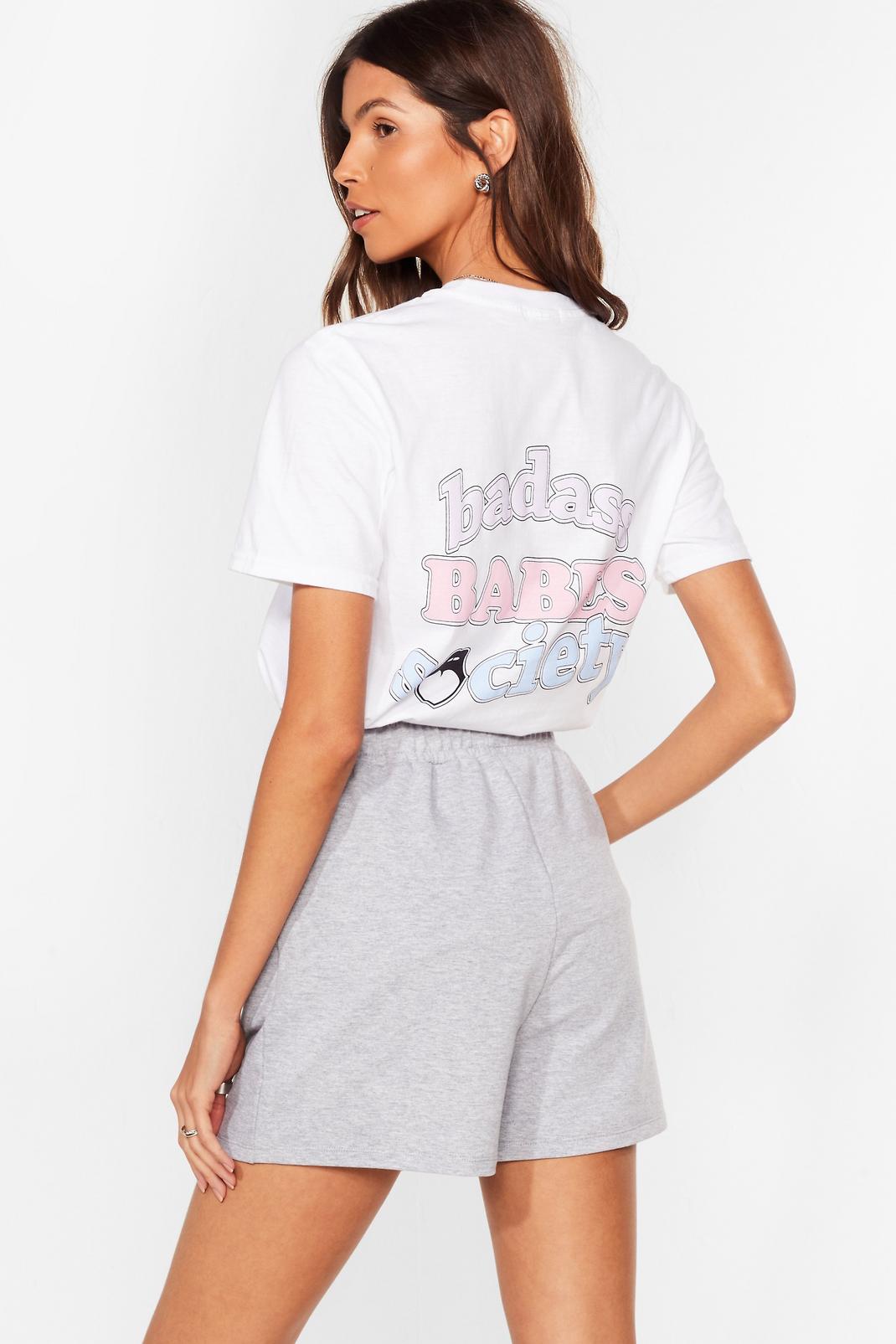 White Badass Babes Society Relaxed Graphic Tee image number 1