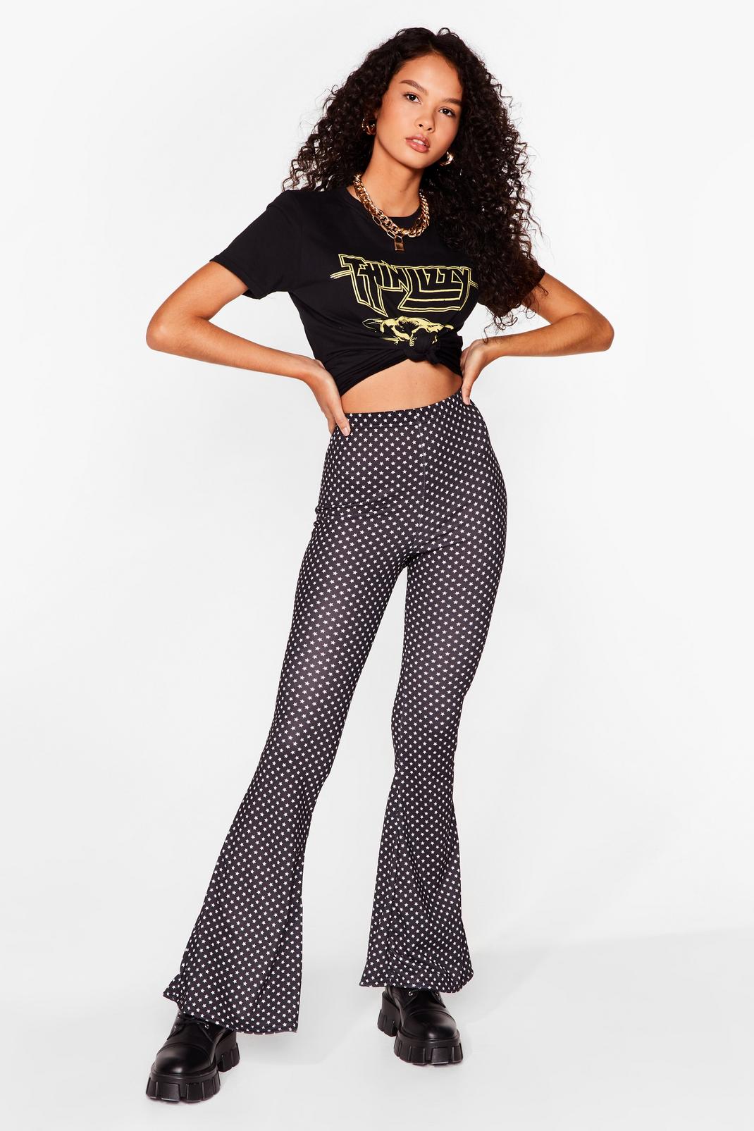 Star Player High-Waisted Flare Pants image number 1