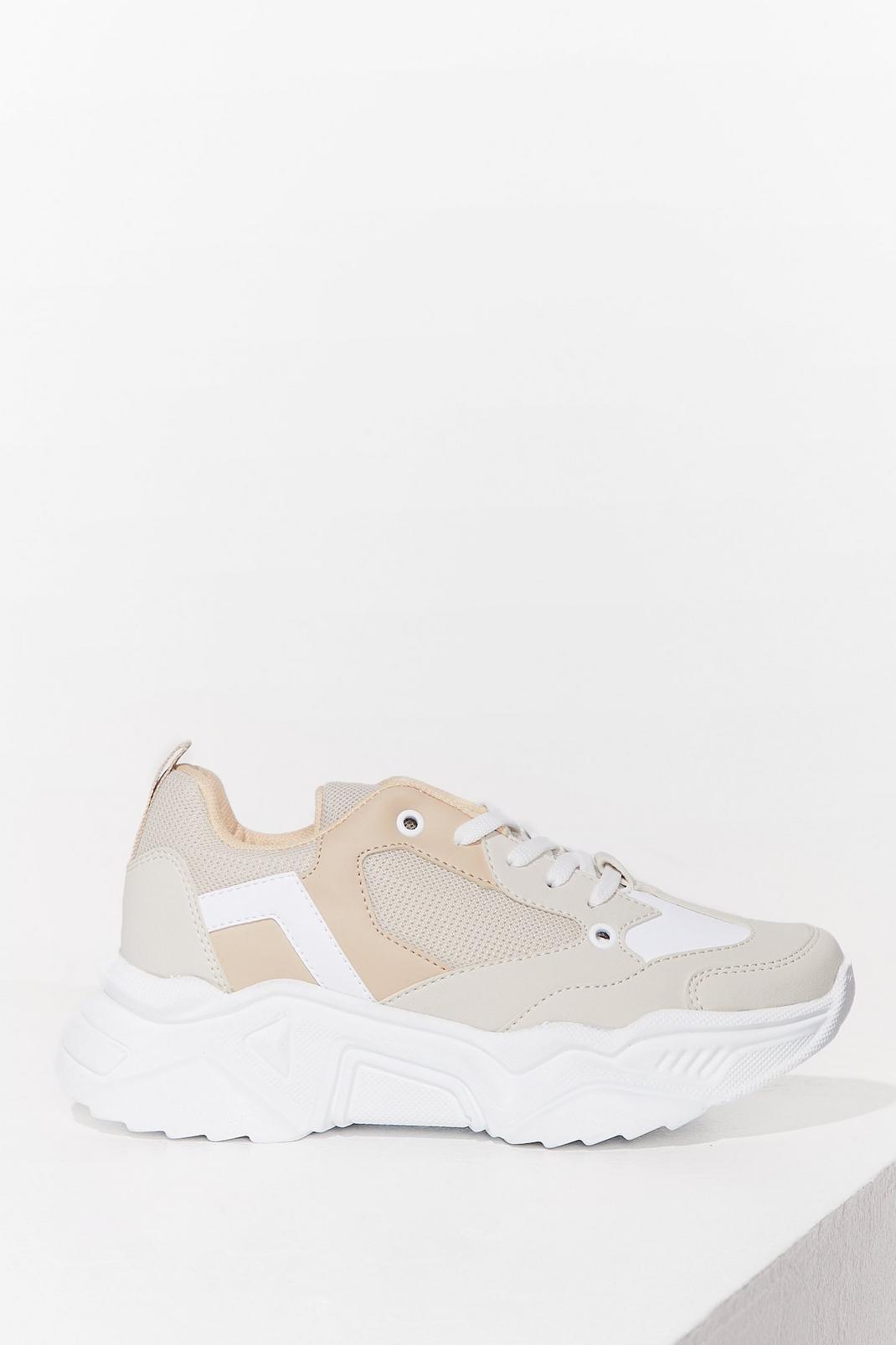 Two Tone Faux Suede Chunky Sneakers image number 1