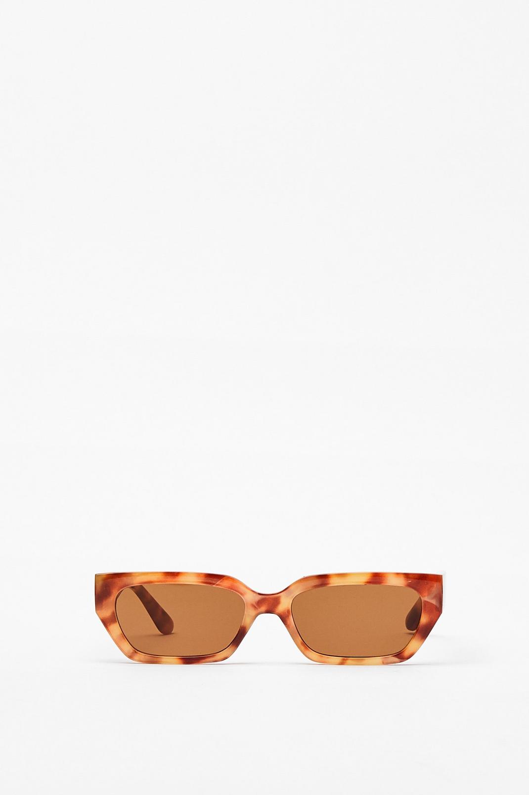 Tortoiseshell Slim Rectangle Frame Sunglasses | Nasty Gal