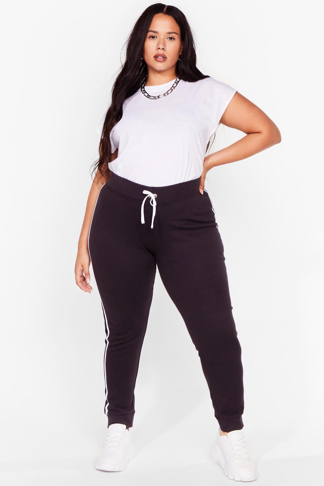 Plus Size Side Striped Joggers image number 1