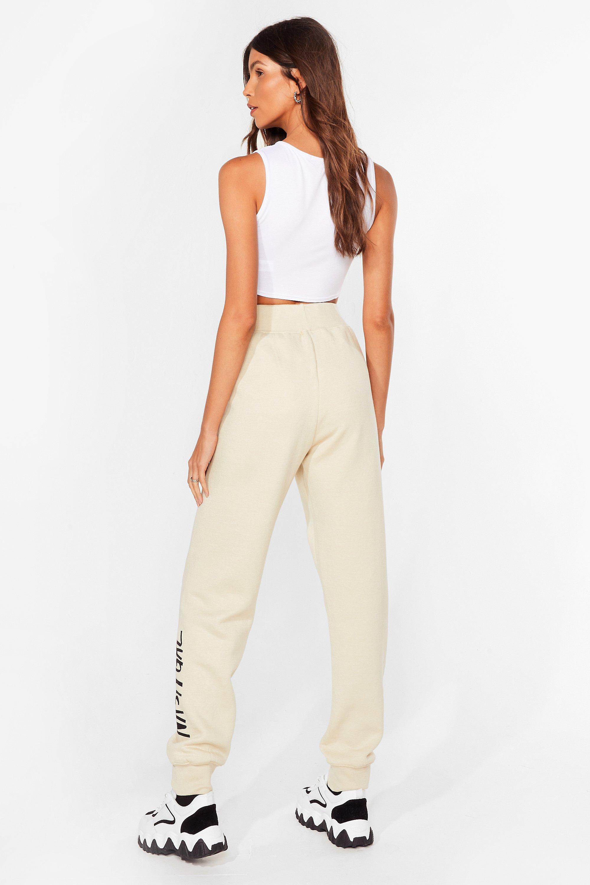 Nasty gal white discount joggers