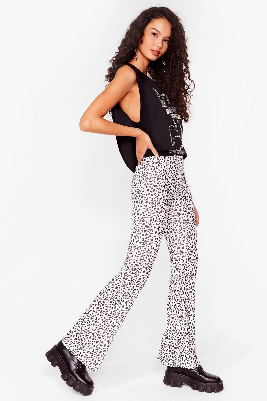 leopard flare pants