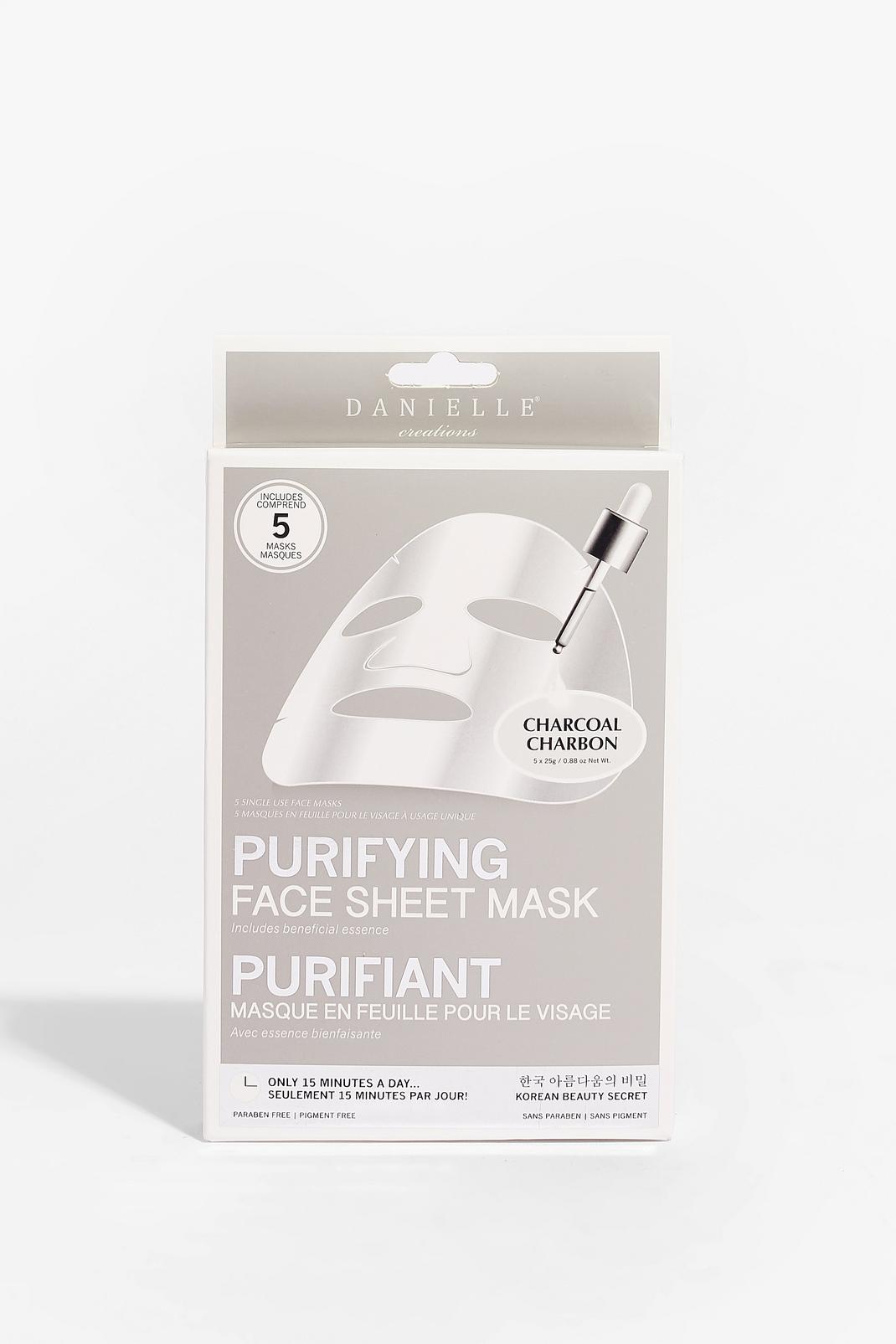 Masques tissu purifiant au charbon x5 Danielle, White image number 1