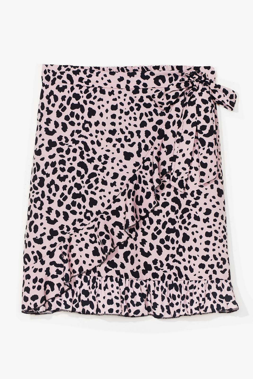 Mini jupe porte feuille à imprimé léopard et ourlet volanté image number 1