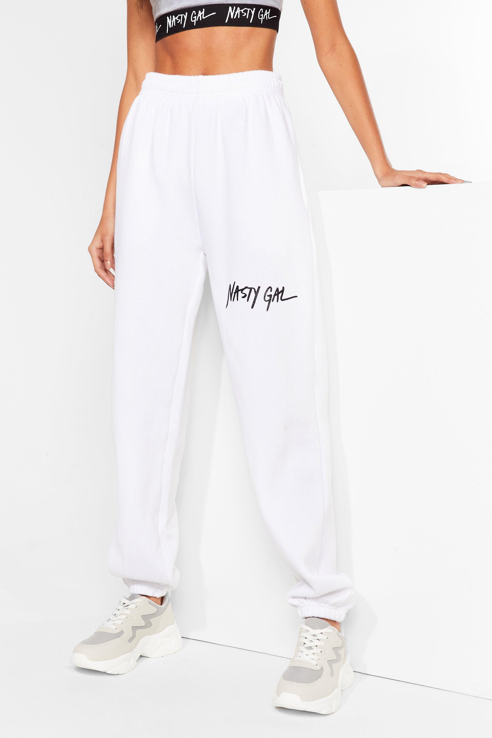 Nasty gal best sale white sweatpants