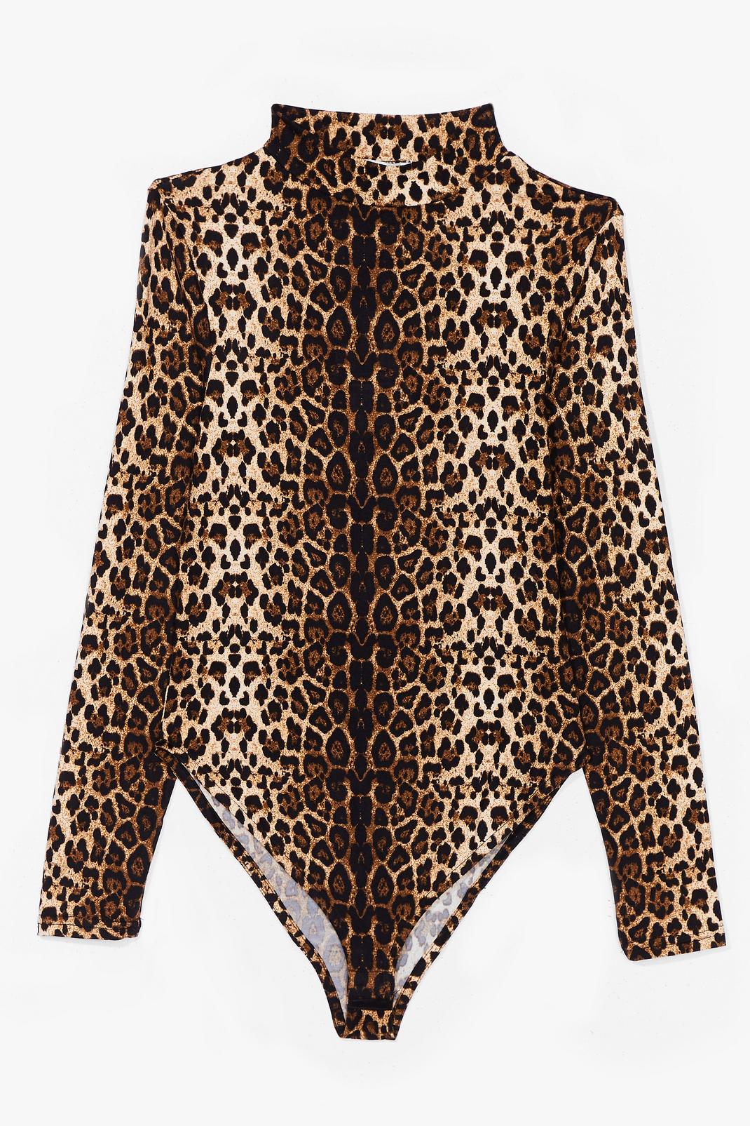 So Catty Leopard High Neck Bodysuit image number 1