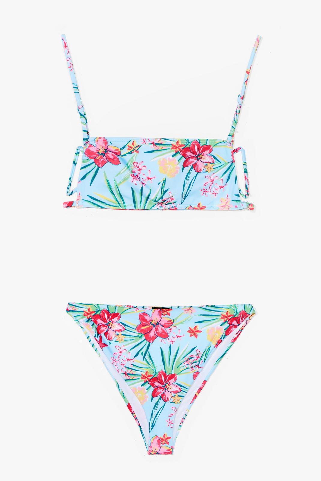 Bikini brassière taille haute à imprimé tropical Tropical love image number 1
