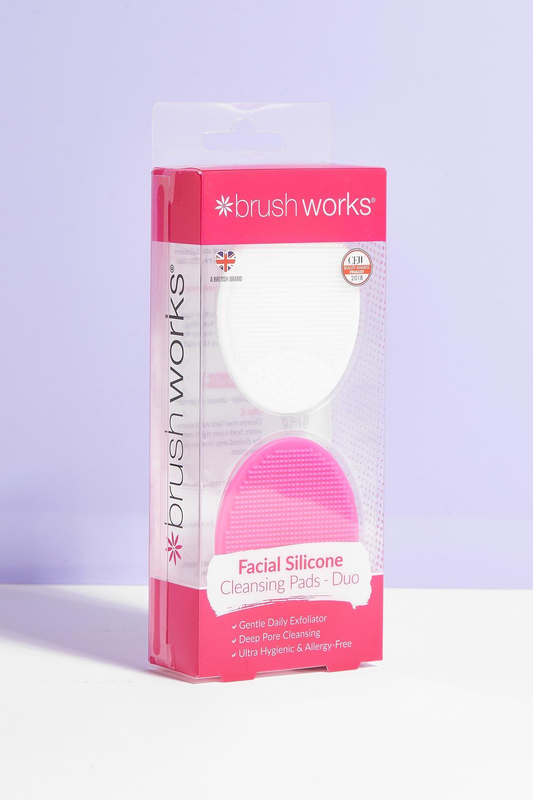 Pink Brushworks Silicone Cleansing Pad 2-Pc Set image number 1