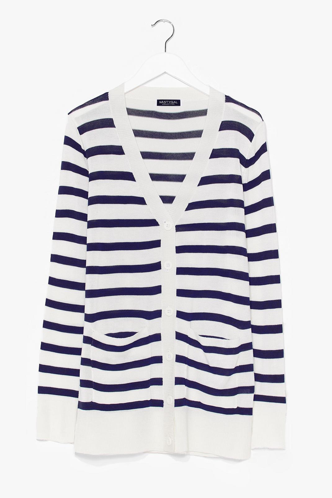 Striped button cardigan image number 1