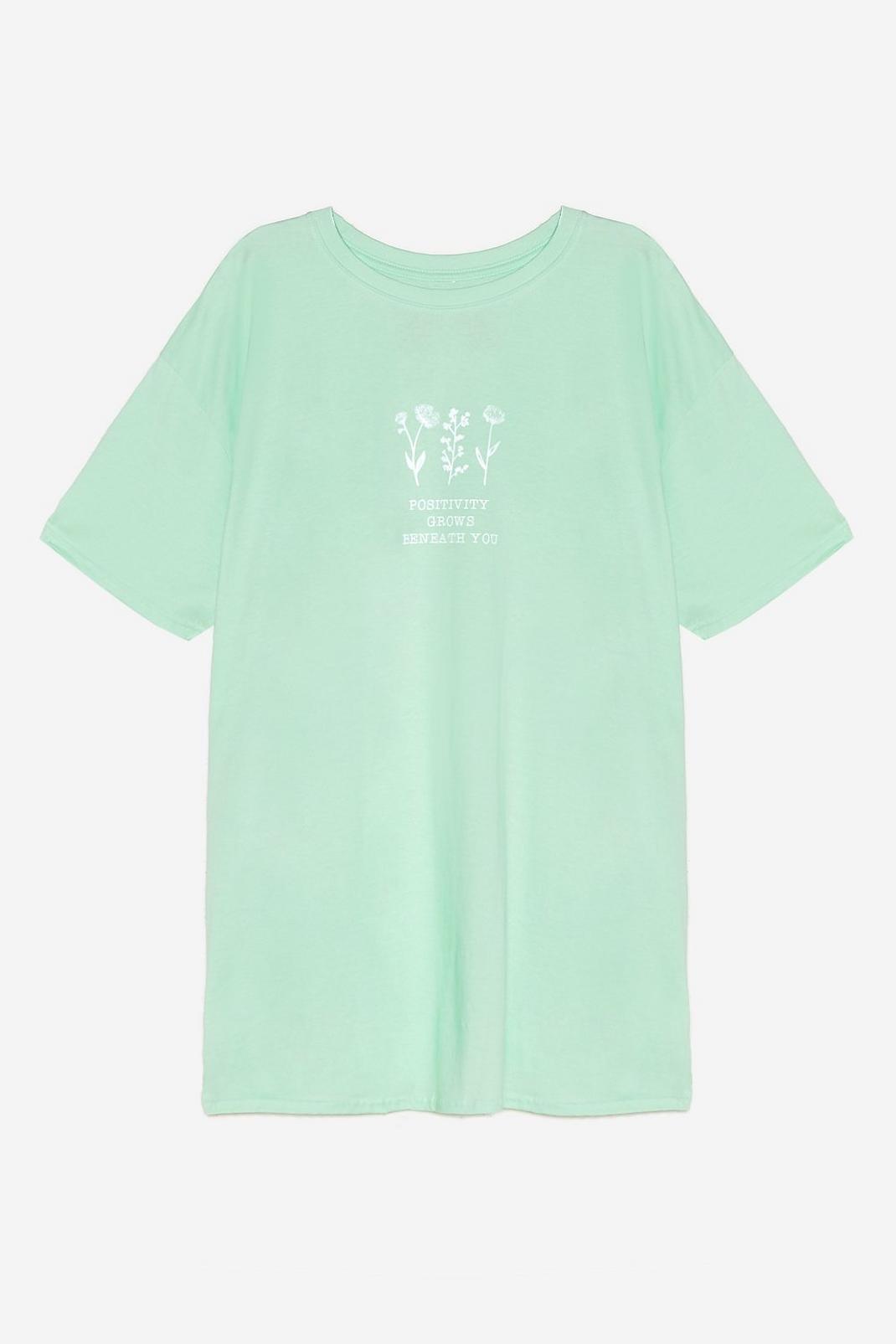 Mint Positivity Grows Floral Graphic T-Shirt image number 1