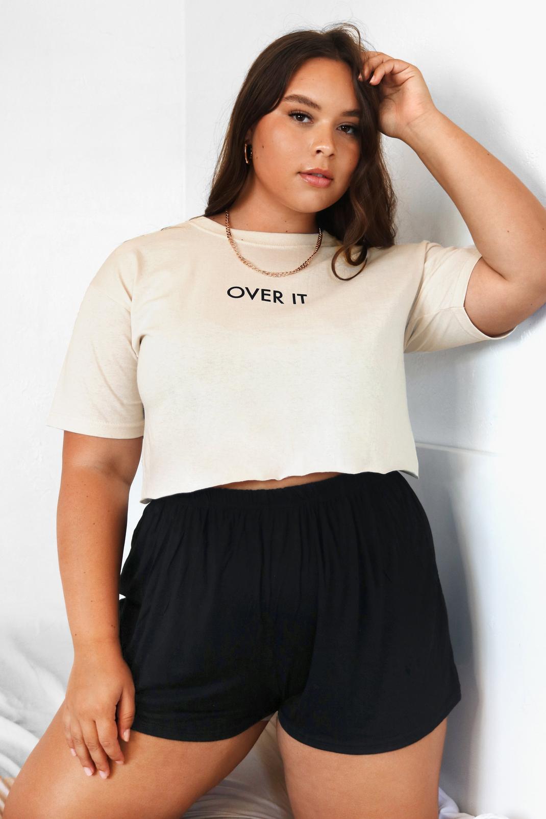 Natural Over It Cropped Graphic Tee image number 1