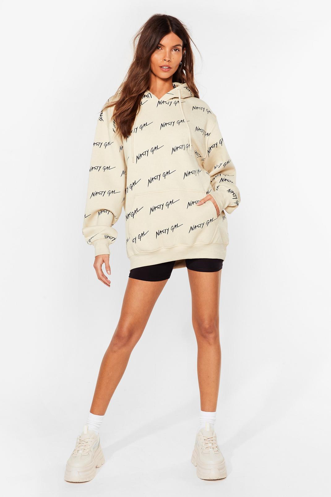 Sand Nothing But a Nasty Gal Oversized Hoodie image number 1