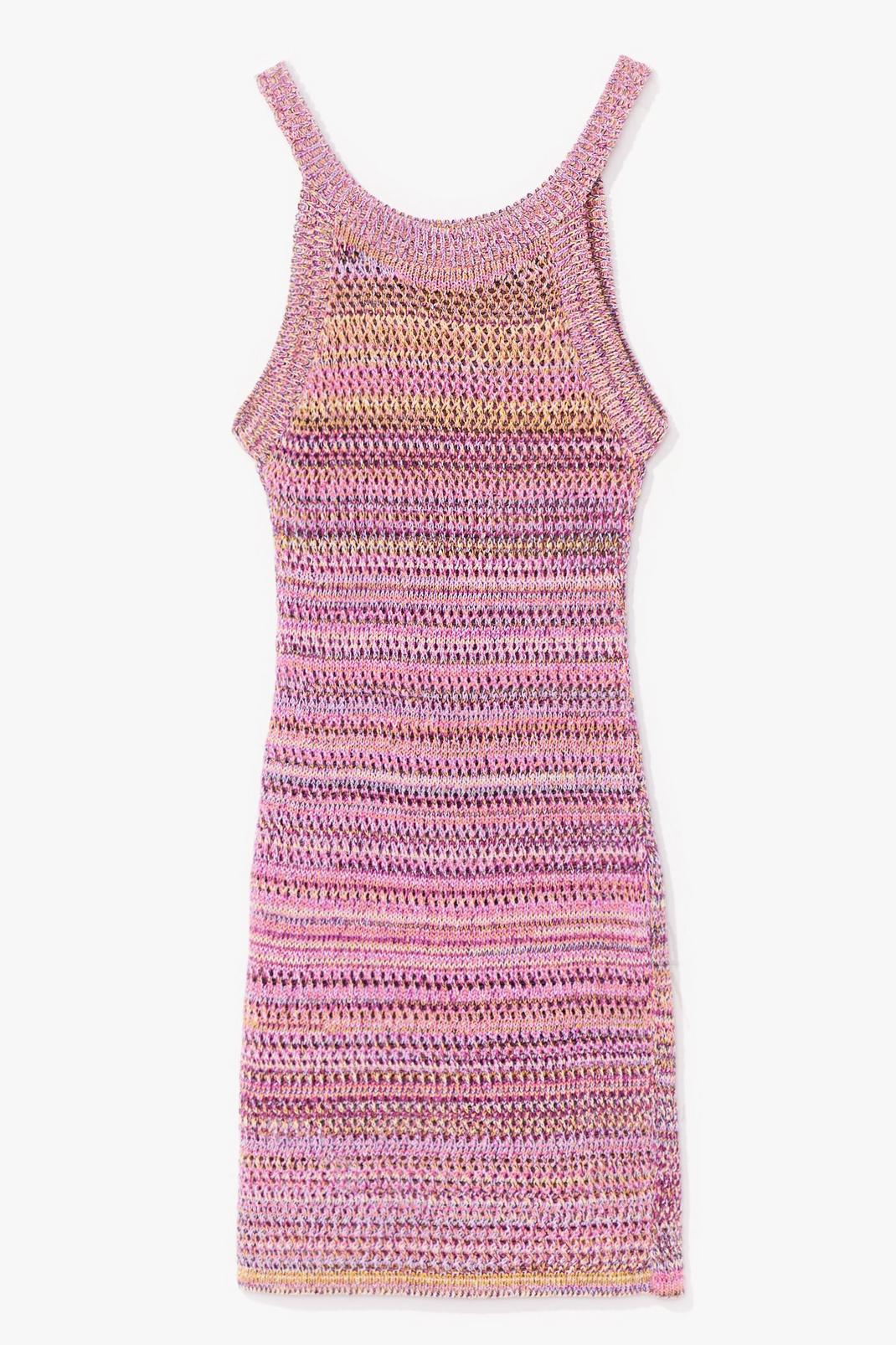 Check If They're Crochet Striped Mini Dress image number 1