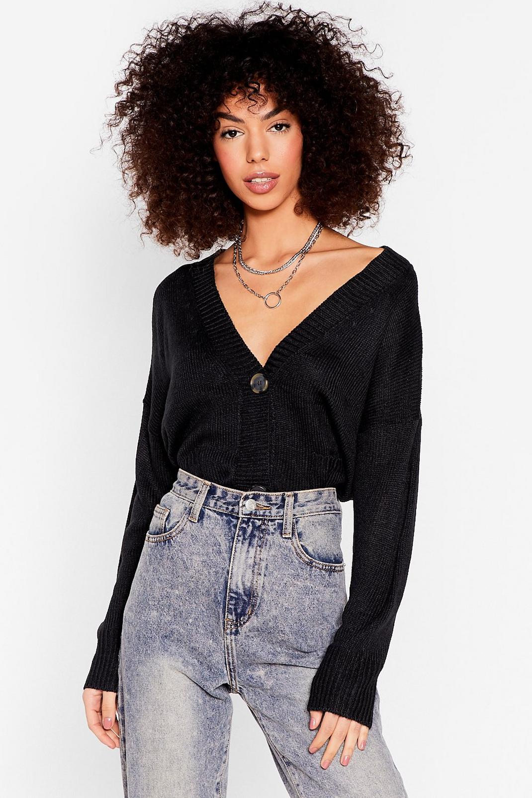 Button A Roll Cropped Knitted Cardigan Nasty Gal