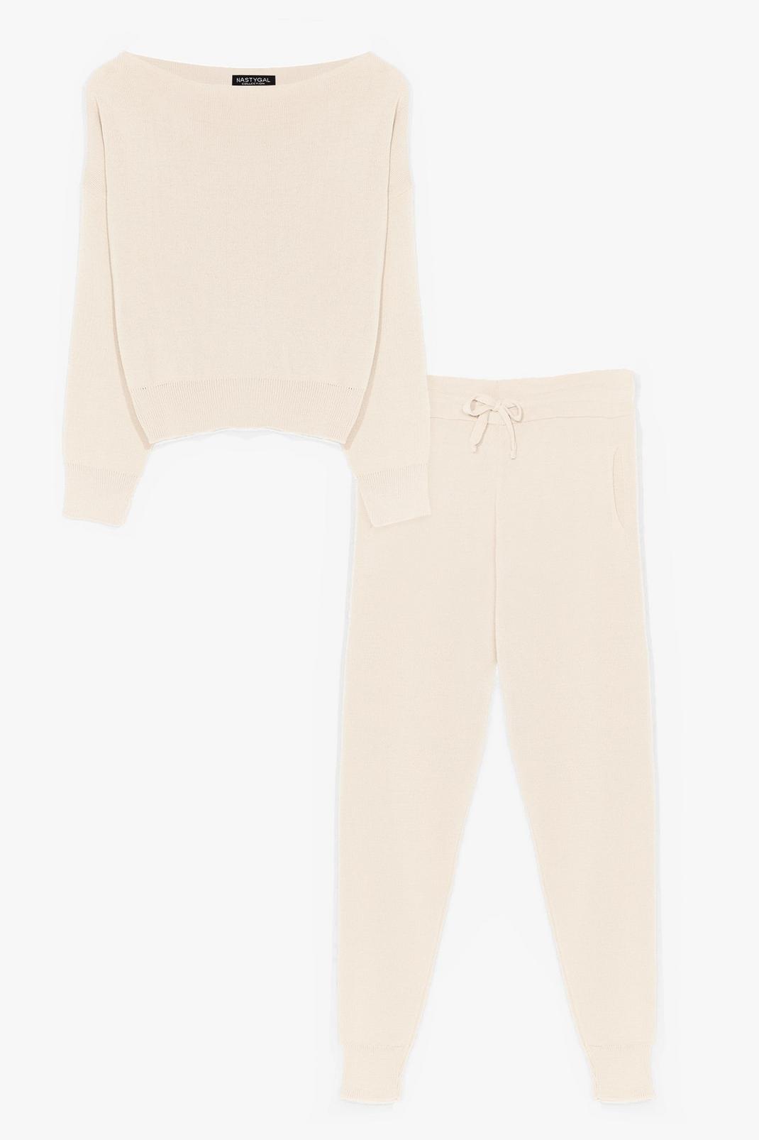 Vanilla Soft Knit SweatTrousers Loungewear Set image number 1
