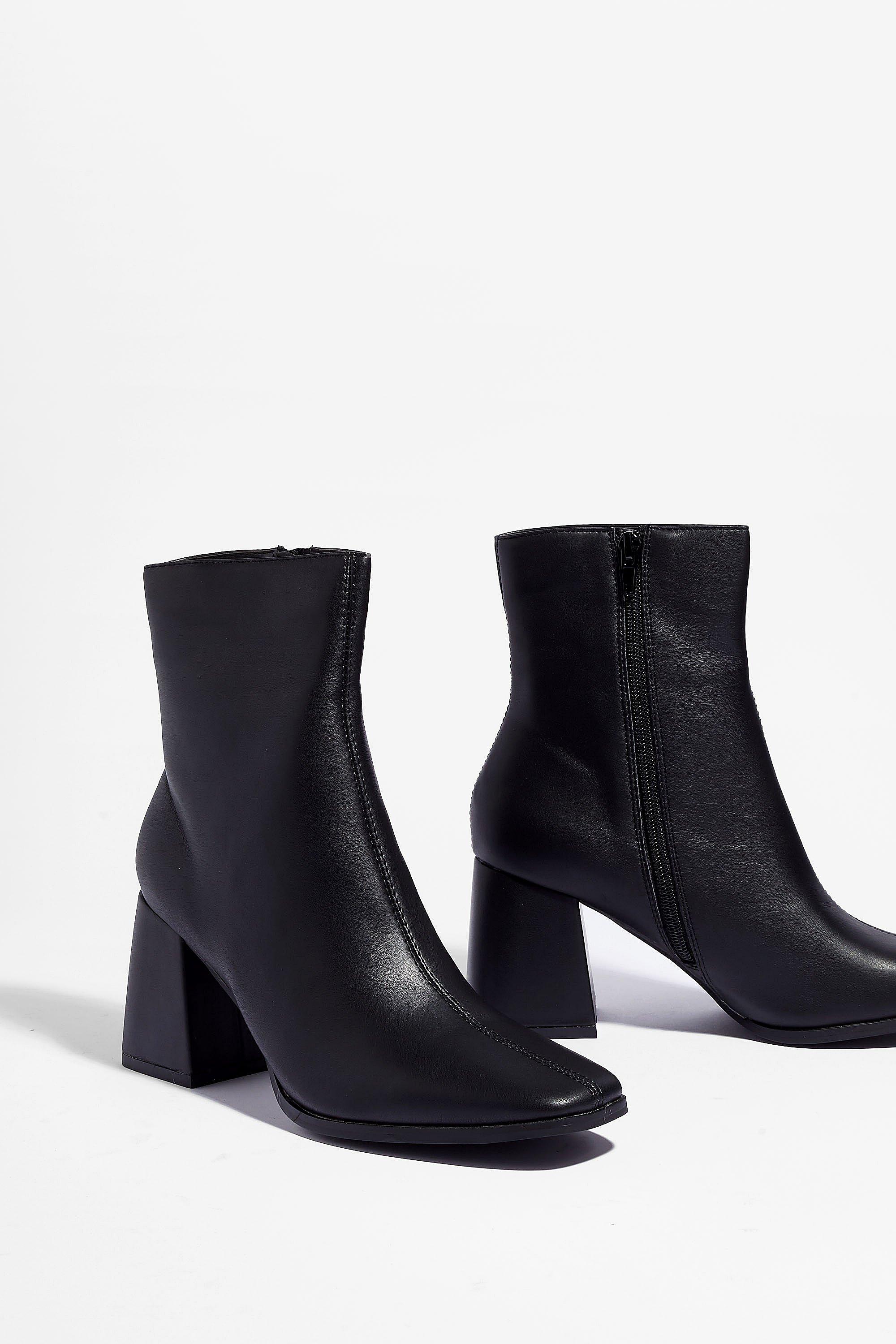 Black flared shop heel boots