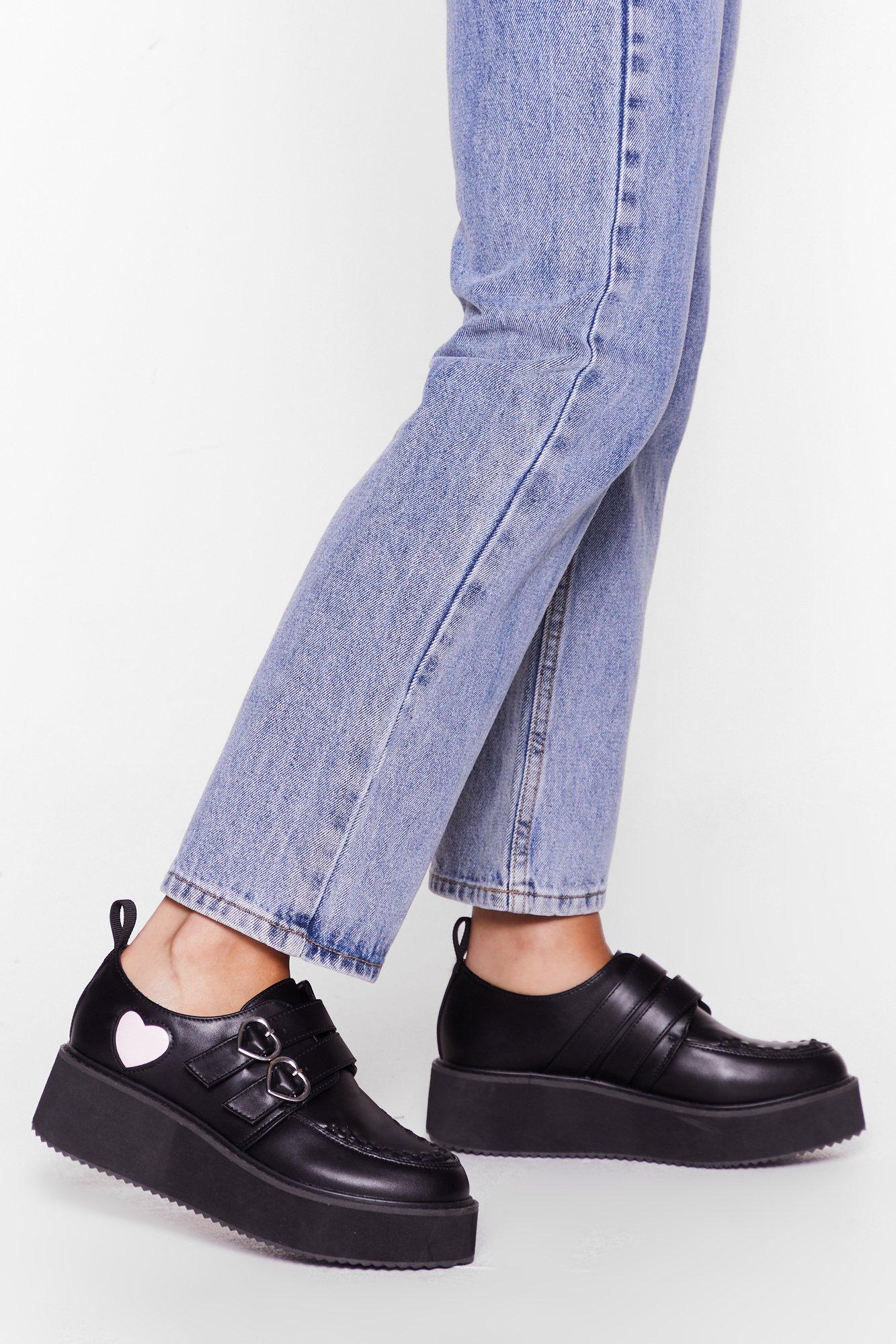 black platform brogues