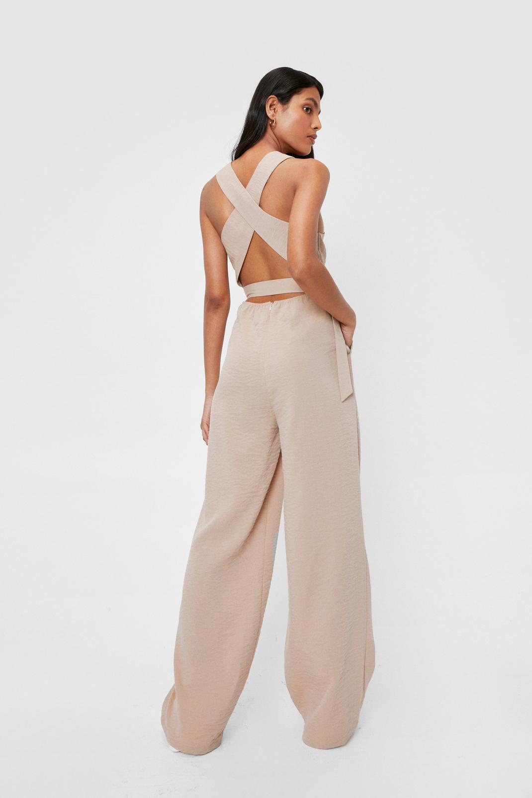 Stone Crossover Wide Leg Cut Out Jumpsuit image number 1